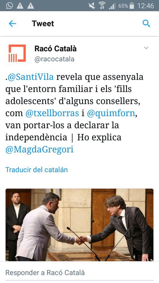 <a href="/SantiVila/">Santi Vila</a> el meu germà i jo tenim tanta influència sobre el govern... deixi de mentir per tal d’intentar salvar el seu cul! Que es ser molt mesquí dir tot això!