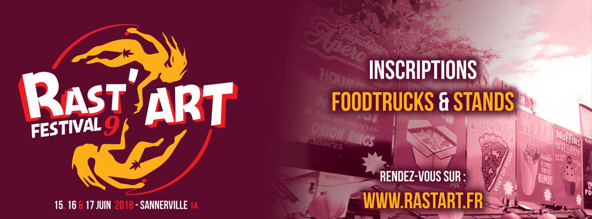 RastArtFestival's tweet photo. ⚠️Nous avons officiellement lancé les inscriptions pour les foodtrucks et stands pour le @RastArtFestival 2018 "une histoire de sexe". ⚠️

Retrouvez toute les infos sur : https://t.co/SZVd2aehmI 

Lancement inscription Bénévole le 17 Mars.
#Caen  #festival #foodtruck #stand https://t.co/LKXylZM7p2