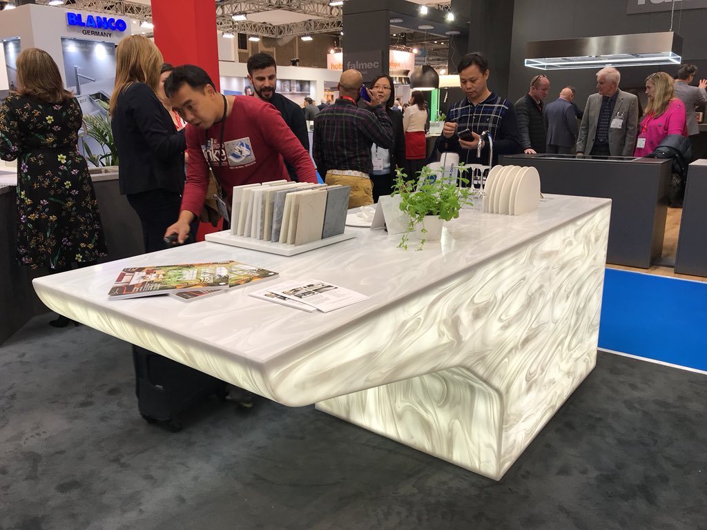 Excited to be here @kbblive on the stunning @coriandesign stand, K110. Fabulous and inspirational kitchen islands, expertly designed and fabricated in Corian®️. Great job @cdukltd  thank you.