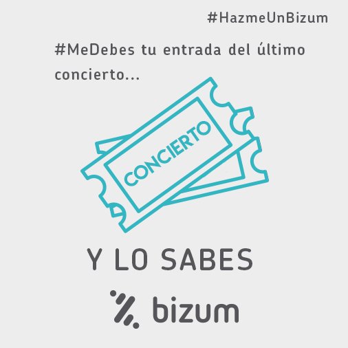 Bizum_ES's tweet photo. #MeDebes tu entrada 🤟del último concierto…Y LO SABES. No te vayas con la música a otra parte 🎶🎵🎼y #HazmeUnBizum 📲 https://t.co/mqO2MWS7If https://t.co/KSaCPM8MiS