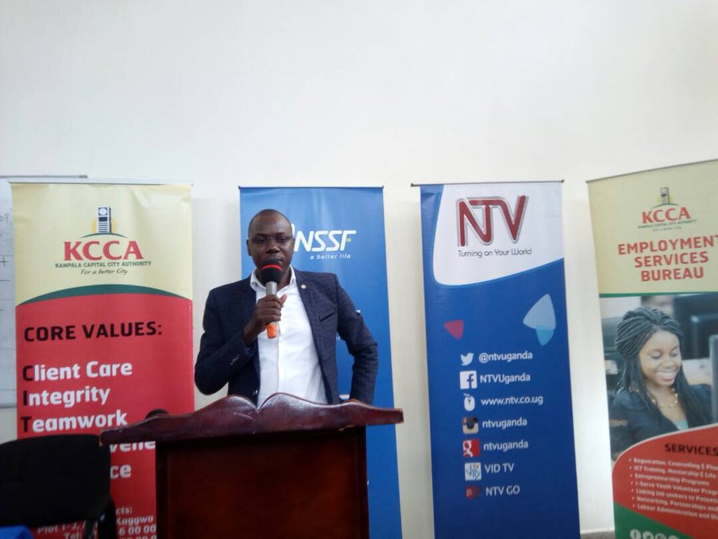jonahkirabo's tweet photo. Mr Geoffrey Waiswa head of business at NSSF takes to the podium. #NSSFMPLExpo18 @nssfug #BeeUpdates https://t.co/96MjcpPe6T