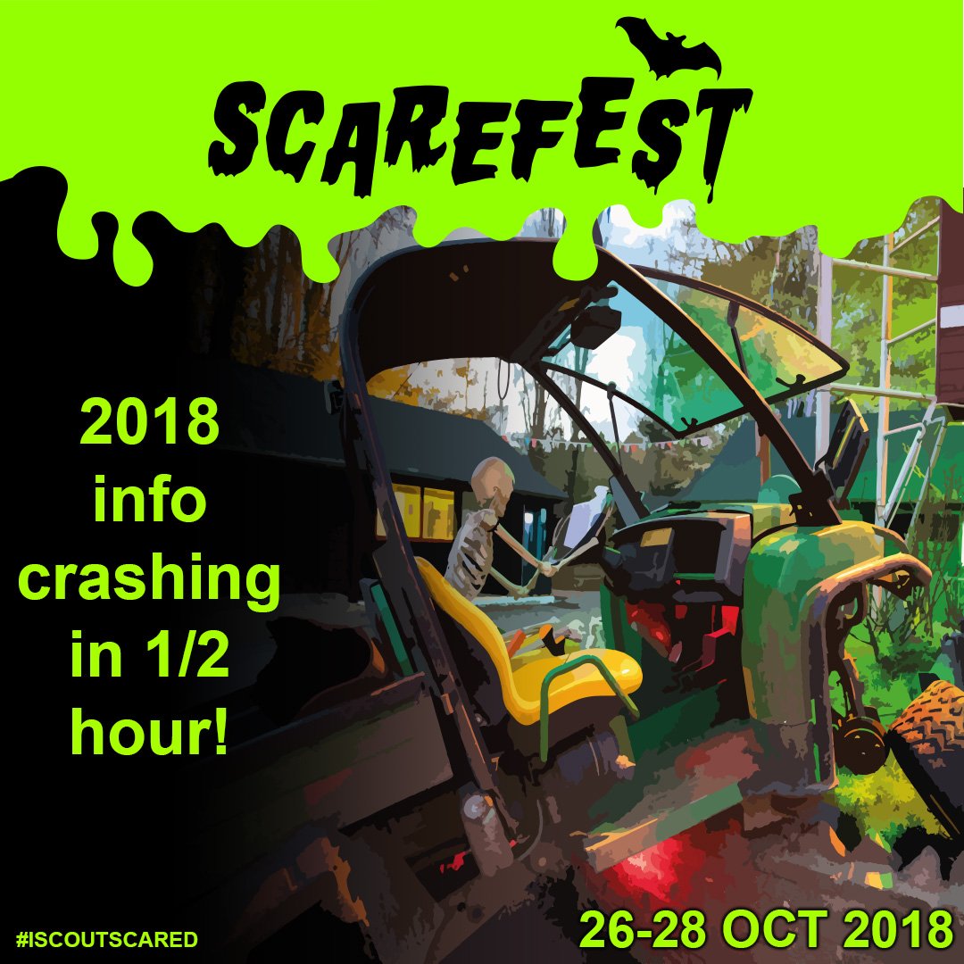 The bat is back and we are going green for 2018
1230 &amp; 1pm = more things revealed and exciting news!
.
#Scarefest2018 
.
#itscoming  #iscoutscared #scarefest #iscout #ukscouting#scouts #explorers #guidinguk #rangers#scoutadventures #gilwellpark