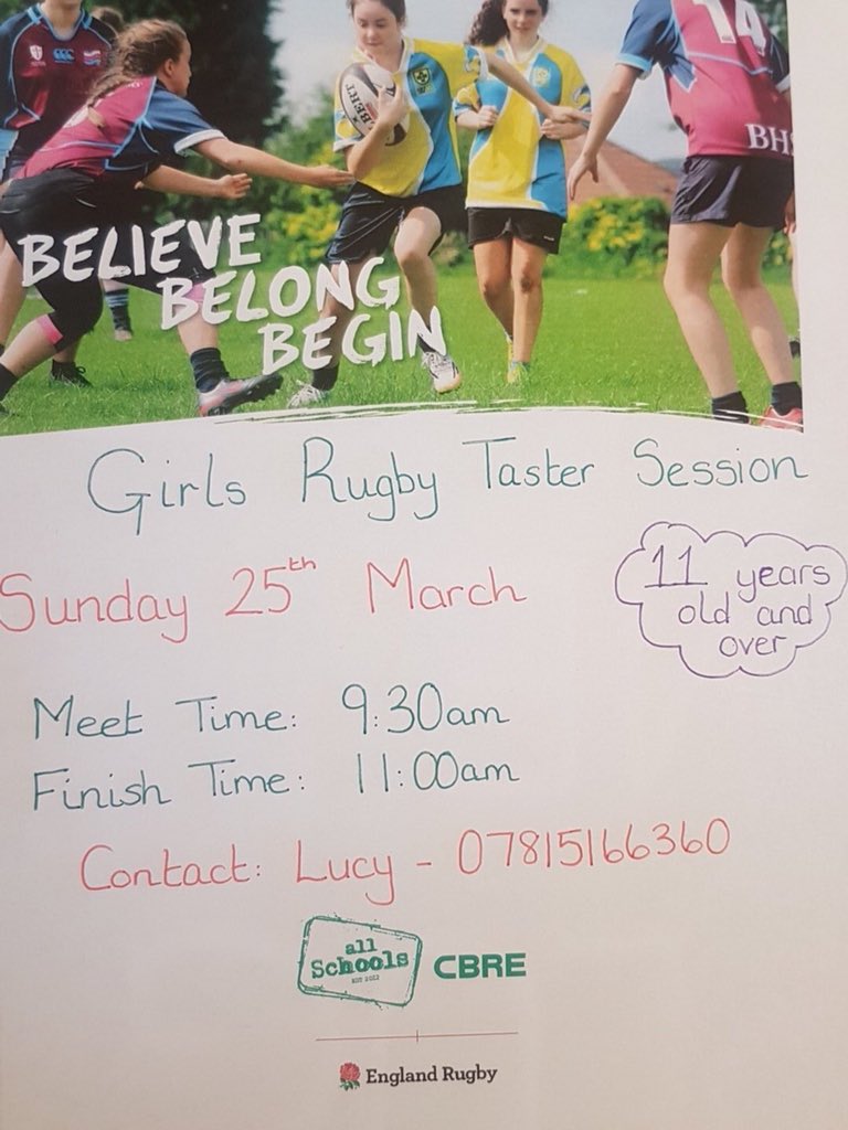 BEESRUGBY's tweet image. We are pleased to announce a new section to the club @GirlsBees starting with a taster session at the club on 25th March. Please spread the word. #beelieve. @YRFU_Official @EnglandRugby