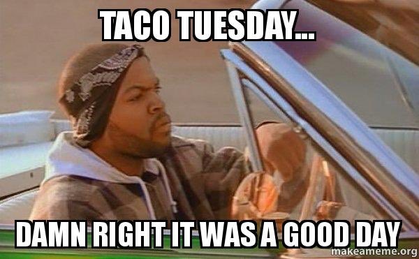 pattersonsbar's tweet photo. Ice Cube knows the score... 

Our fried chicken shell taco’s are 2 for a tenner all day 🌮 https://t.co/a5xl2eLESQ