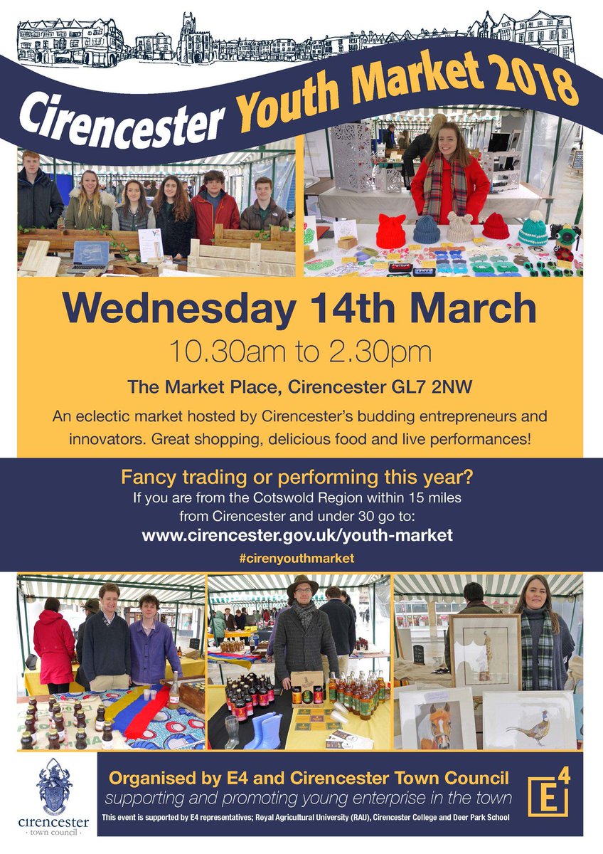 Lumley_Insure's tweet photo. We are delighted to be sponsoring the #CirenYouthMarket taking place next week on Wednesday the 14th of March.

The market is solely hosted by young #entrepreneurs from @RoyalAgUni @CDPStoday and other local residents under the age of 30. A great #community project! https://t.co/ThUSAwuVkc