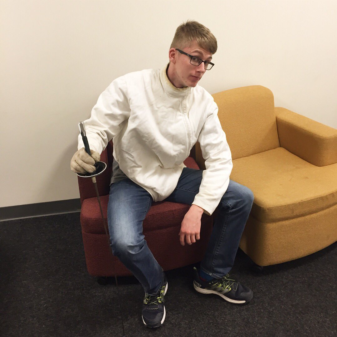 CofC_Fencing's tweet photo. This week’s “Fencer of the Week” is Matt Kidwell!! Matt is an epeeist and has done fencing for many years. He is also VP of the club.
#fencing #cofc https://t.co/pB1zThGtHC