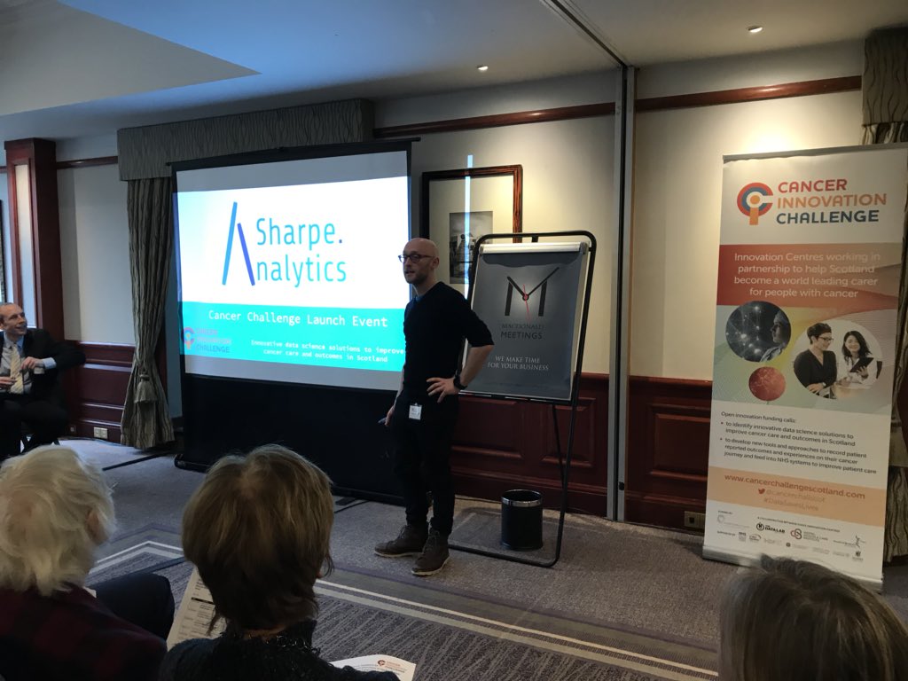 Cancer Challenge (@cancerchallscot) on Twitter photo Last but not least, our final Phase 1 project from <a href="/sharpeanalytics/">Sharpe Analytics</a>. Matt Sharpe discussing their project Using Machine Learning to Estimate Outcomes in Scottish Cancer Patients. #DataSavesLives Last but not least, our final Phase 1 project from <a href="/sharpeanalytics/">Sharpe Analytics</a>. Matt Sharpe discussing their project Using Machine Learning to Estimate Outcomes in Scottish Cancer Patients. #DataSavesLives