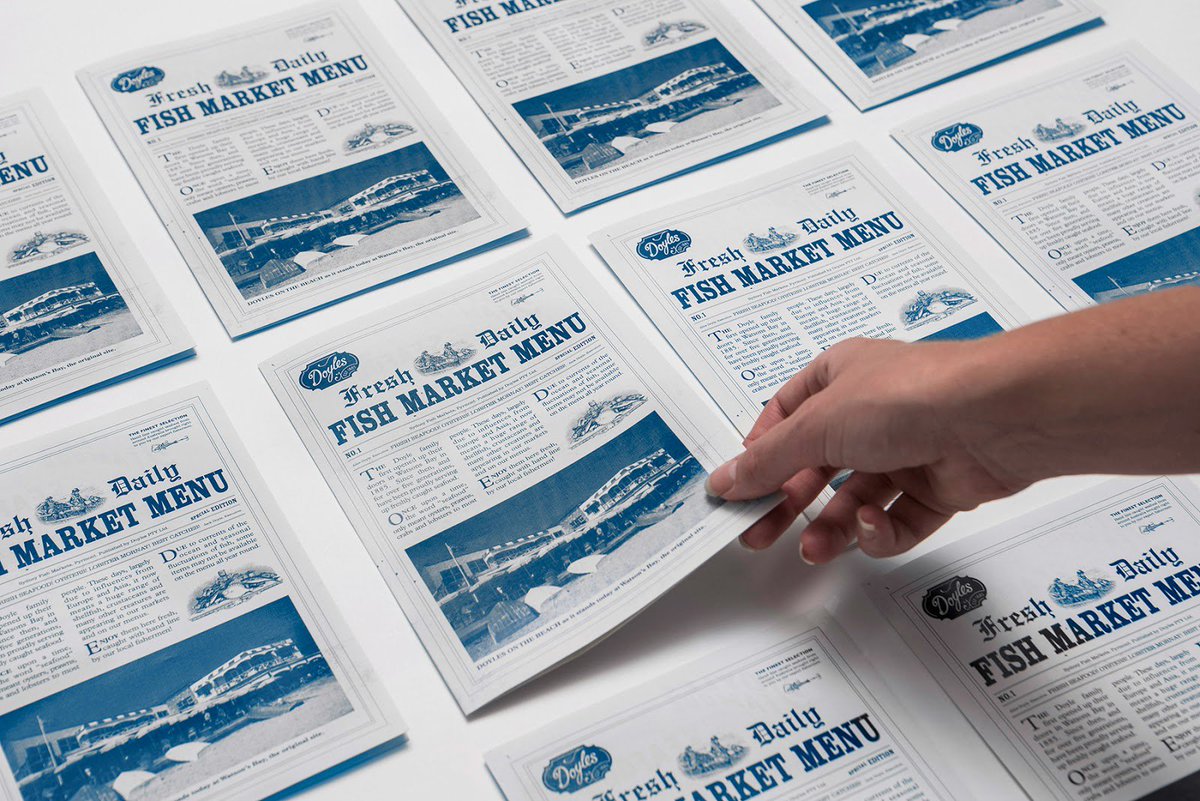 Pactiv8's tweet photo. We love this rebrand of Doyles Seafood and how they've played with typography, vintage graphics and language #packaging #packaginggeek
https://t.co/TwfizCvp08 - more here... https://t.co/NDO40foN4Y