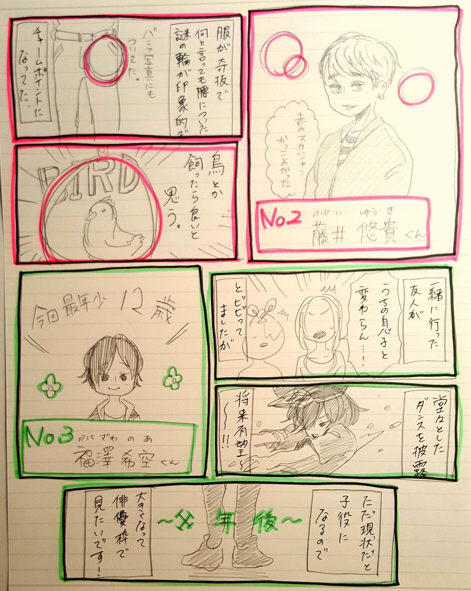 CMの横並びのシーン既に隊長の様子がおかしい…
わあージュノン観に行ってるので藤井くんのファイナルステージも見てました。表に出してないけど趣味で描いた当時のレポ漫画も発掘した。趣味だから内容意味不明だけど。
まさかドルメンXに出てくれるなんて嬉しいです!
その① 