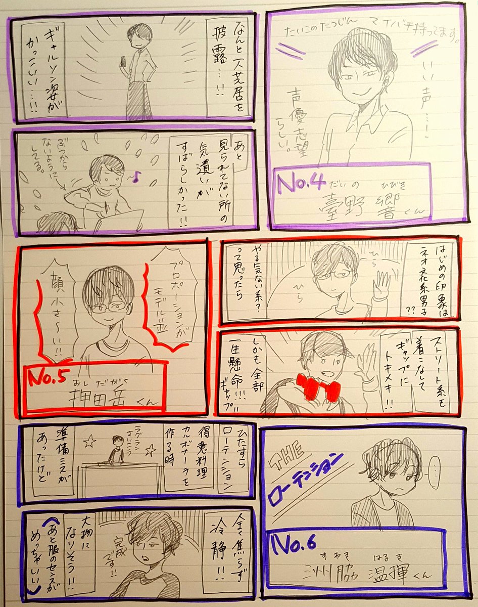 CMの横並びのシーン既に隊長の様子がおかしい…
わあージュノン観に行ってるので藤井くんのファイナルステージも見てました。表に出してないけど趣味で描いた当時のレポ漫画も発掘した。趣味だから内容意味不明だけど。
まさかドルメンXに出てくれるなんて嬉しいです!
その① 