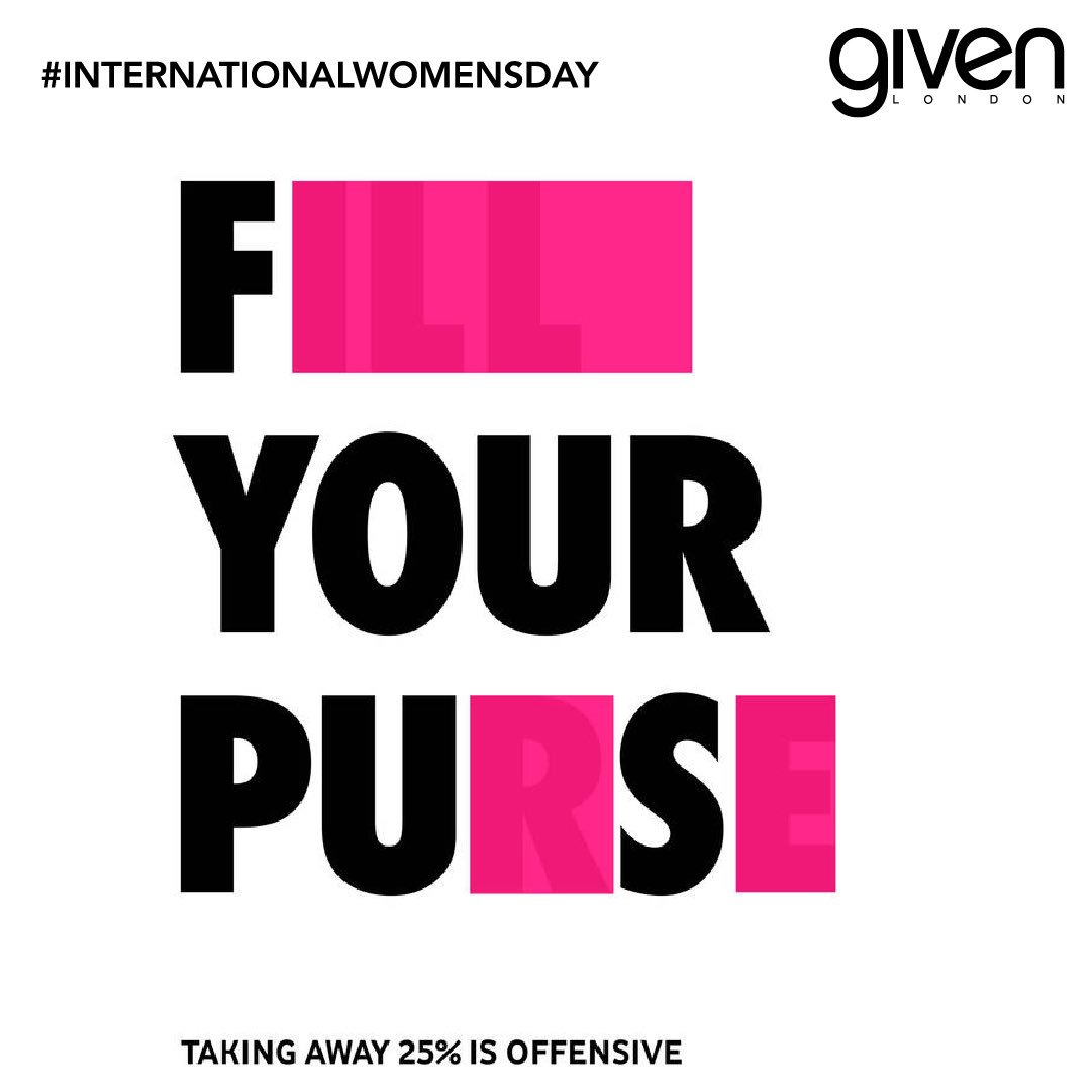 Given_Agency's tweet photo. Next on the list goes #FthePayGap by @JWT_London We love this initiative for its word play, straightforwardness and use of bold colours to make an equally bold statement: stop insulting women by paying them less for the same job. #InternationalWomensDay #GenderPayGap ✊🏼 https://t.co/7deZyjPE0c
