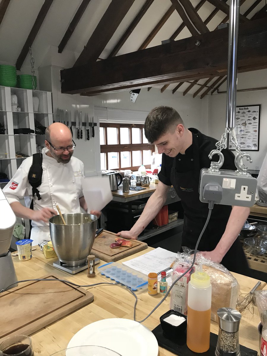 SarahKingACT's tweet photo. @Harbour_Hotels Our apprentice Dan from The Jetty, Mudeford competing @HITTraining Great Dorset Bake off for #NAW2018 Go Dan! #YouGotThis https://t.co/pBhh51TQTH