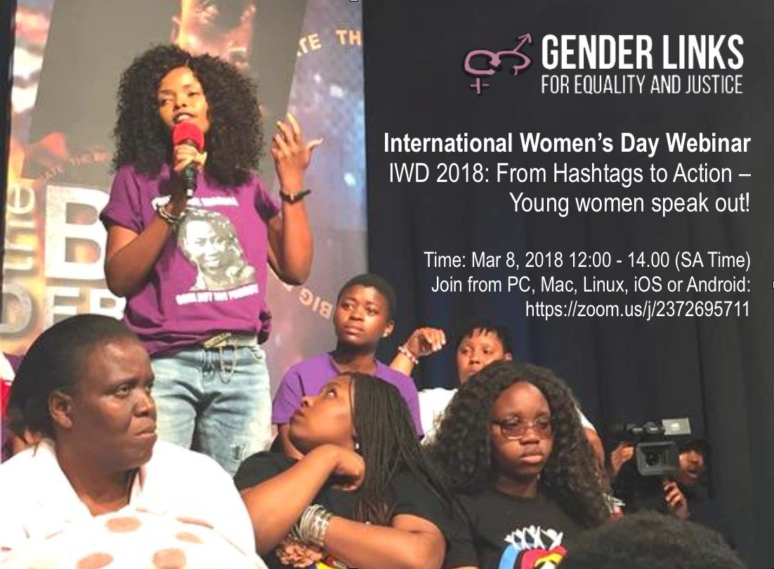 GenderLinks's tweet photo. How do we move from # to Action
Join the discussion on 8 March
#IWD2018 #SheDecides #PressForProgess
@GenderProtocol @FemnetProg
@unescoROSA @clowemorna @CGEInfo @HivosWiL @GMCZimbabwe @GMDC_SADC https://t.co/SQL1YGnYuB https://t.co/zx50es0Ljb