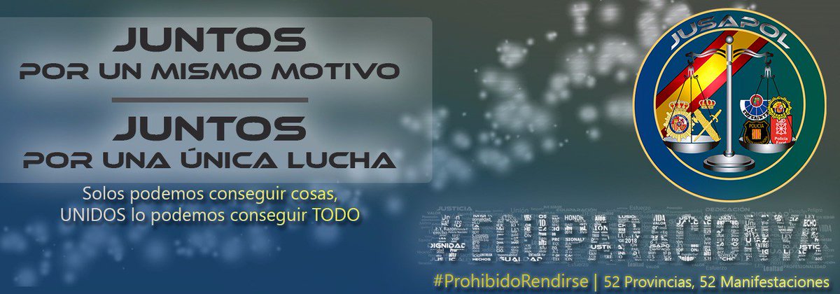 SaraHispania's tweet photo. JUNTOS por un mismo motivo 

JUNTOS por una única lucha

Solos, podemos conseguir cosas. UNIDOS lo podemos conseguir todo.

#EquiparacionYa
#ProhibidoRendirse
@jusapol https://t.co/S18CjPJaGX
