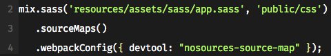 daily_web_dev's tweet image. Compiling #sass with #LaravelMix. Only "nosources-source-map" and "npm run watch-poll" works with Chrome dev tools.