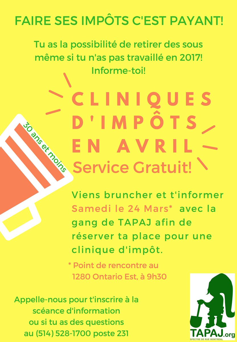 Venez nous voir!!!  #cliniquedimpots #TapajQuebec #Spectrederue