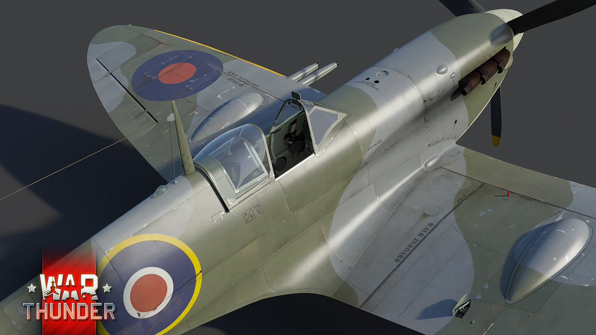 WarThunder's tweet photo. In the upcoming Update 1.77 #AdvancingStorm, we will be updating models of Spitfire Mk.V. As a bonus, two further modifications of the aircraft will become available to all pilots - https://t.co/yj1kDzFX74 https://t.co/p8Fu8LRxVd