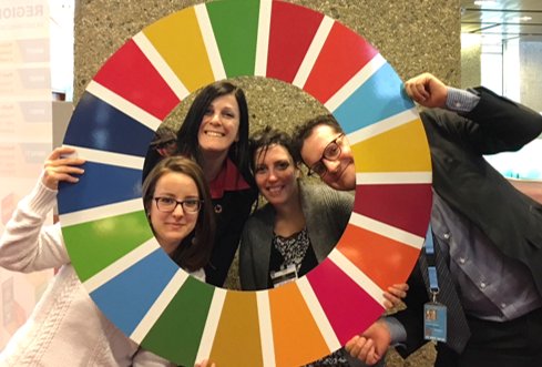 IFLA's tweet photo. Informed citizens essential for sustainable communities: @IFLA makes the first step towards the @UN #HLPF2018 at @UNECE's #RFSD2018! Read more: https://t.co/JkVJMZCNse #GlobalGoals #SDGs #Lib4Dev #DA2I https://t.co/YnE2d7o8Ai
