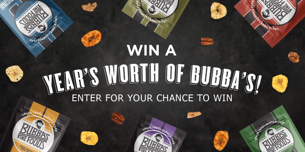 WIN A #FREE YEAR OF BUBBA'S! Yep, you heard it right - no gimmicks here. Much Bubba-love to you, and may the best Bubba-friend #win! Enter here to have Bubba's in your pantry for a whole year —> bit.ly/2oEAX8M *Contest ends 3/19.