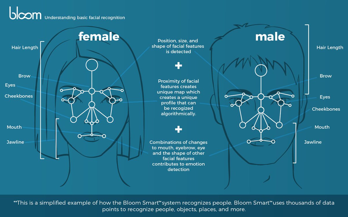 BloomSmartSys's tweet photo. Bloom Smart™ technology uses thousands of data points to recognize over time and match facial characteristics of a person such as position, size, shape, proximity to other features, and emotion.

Just one of the many ways Bloom is the world's smartest camera system. https://t.co/LUrplgN8Zd