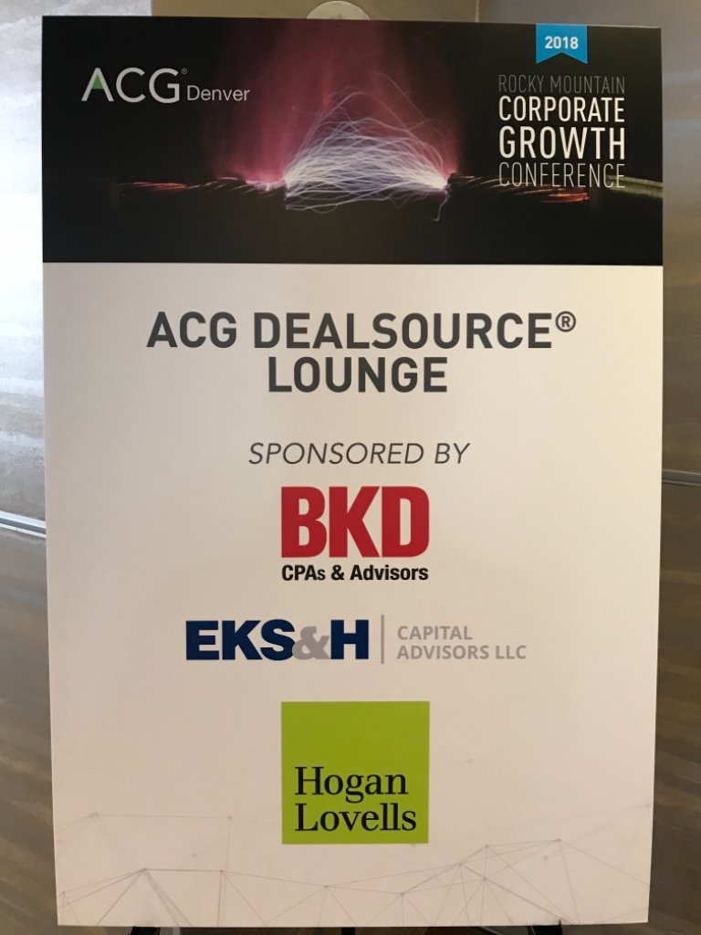 ACG_Denver's tweet photo. Conference attendees are wheeling and dealing in our exclusive Dealsource Lounge for the duration of the conference. We at ACG Denver are excited to hear about which partnerships come out of this unique dealmaking opportunity! https://t.co/oCIBc274tf