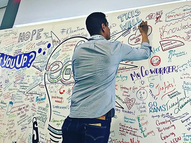 manuelherrera33's tweet photo. “What lights you up?” - This wall &amp; tacos. #sxswedu #sxsw @sxswedu https://t.co/aujNvLL676