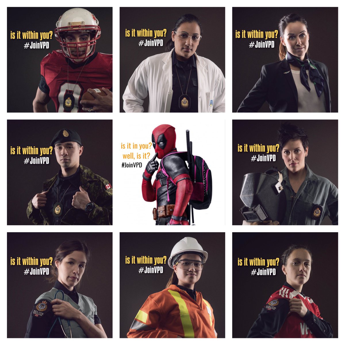 VancouverPD's tweet photo. We hire people from many different career &amp; educational backgrounds. Is the drive to make a difference in the community within you? Are you ready for a #CareerLikeNoOther? #JoinVPD! We are #Hiring! Go to https://t.co/ezgUGXBo1F to learn more! #VPD #IsItWithinYou #WeWantYou https://t.co/F1TcMftOKR