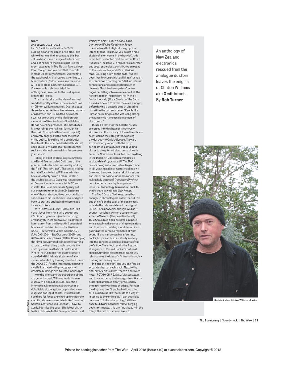 OfAlphabet's tweet photo. Great review in this month's @thewiremagazine for Omit box set! https://t.co/PQsOz0k3kn