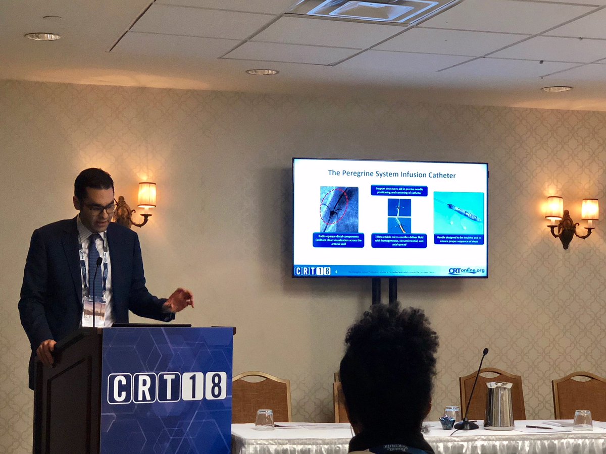 Felix Mahfoud shares Peregrine Post-Market Study results at #CRT2018 and announces plans for TARGET BP OFF-MED Clinical Trial.
