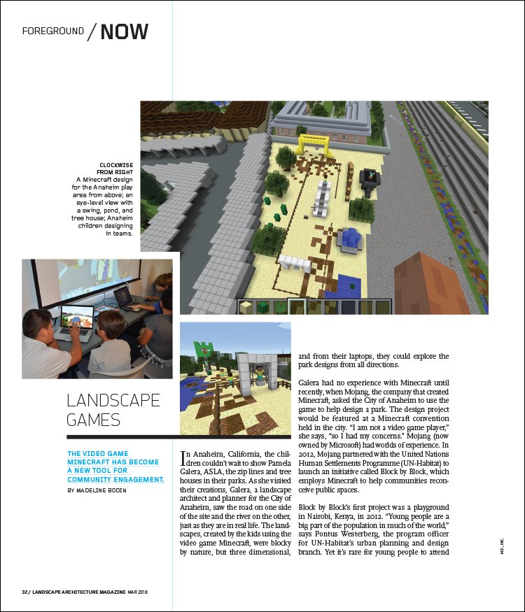 landarchmag's tweet photo. Landscape architects are using the video game @Minecraft to get kids involved in the planning of public spaces. https://t.co/IWbbmHhqu7 https://t.co/bwi01l8fRq