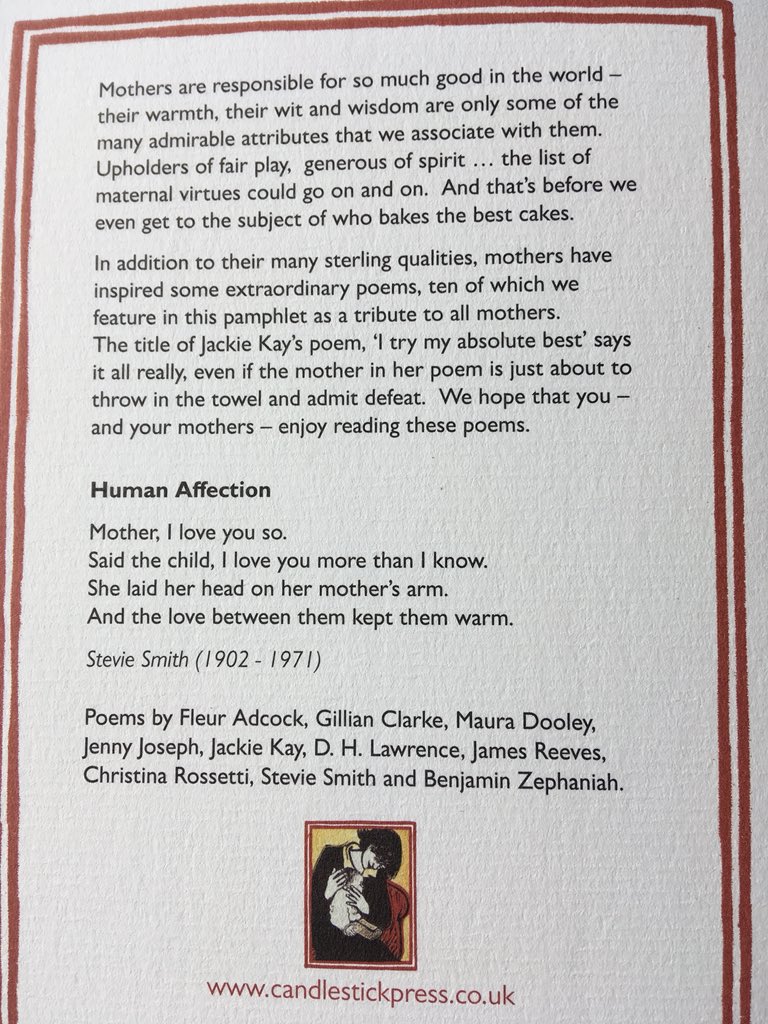 poetrycandle's tweet photo. It’s not too late to find the perfect poem for the most important woman in your life this Sunday #MothersDay2018 #insteadofacard #MotheringSunday #mumknowsbest https://t.co/sU3QCylaZr