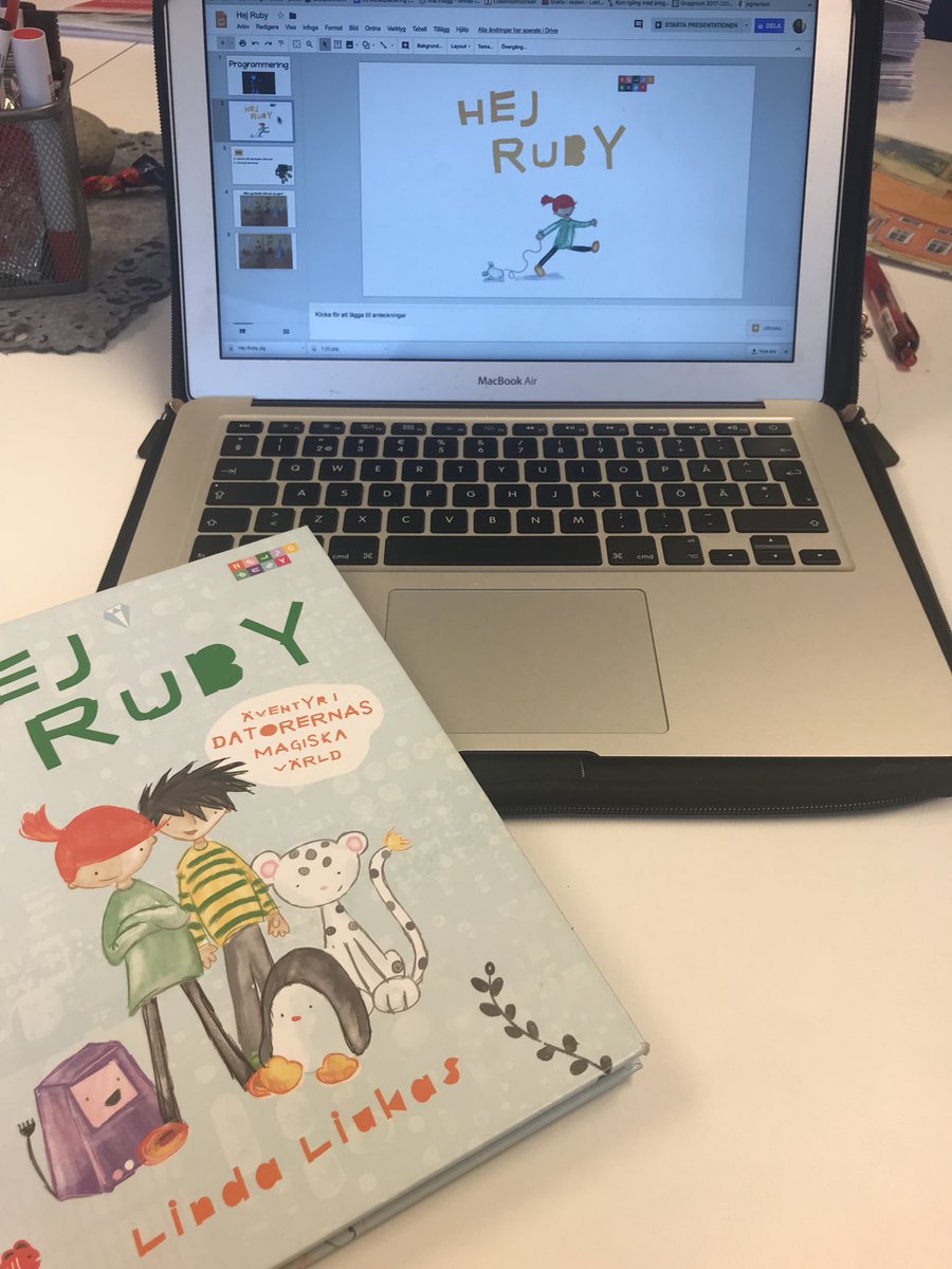 Jossanna's tweet image. Skapar programmeringslektioner utifrån boken #hejruby. Tydlig och konkret lärarhandledning! #programmering #runbacka