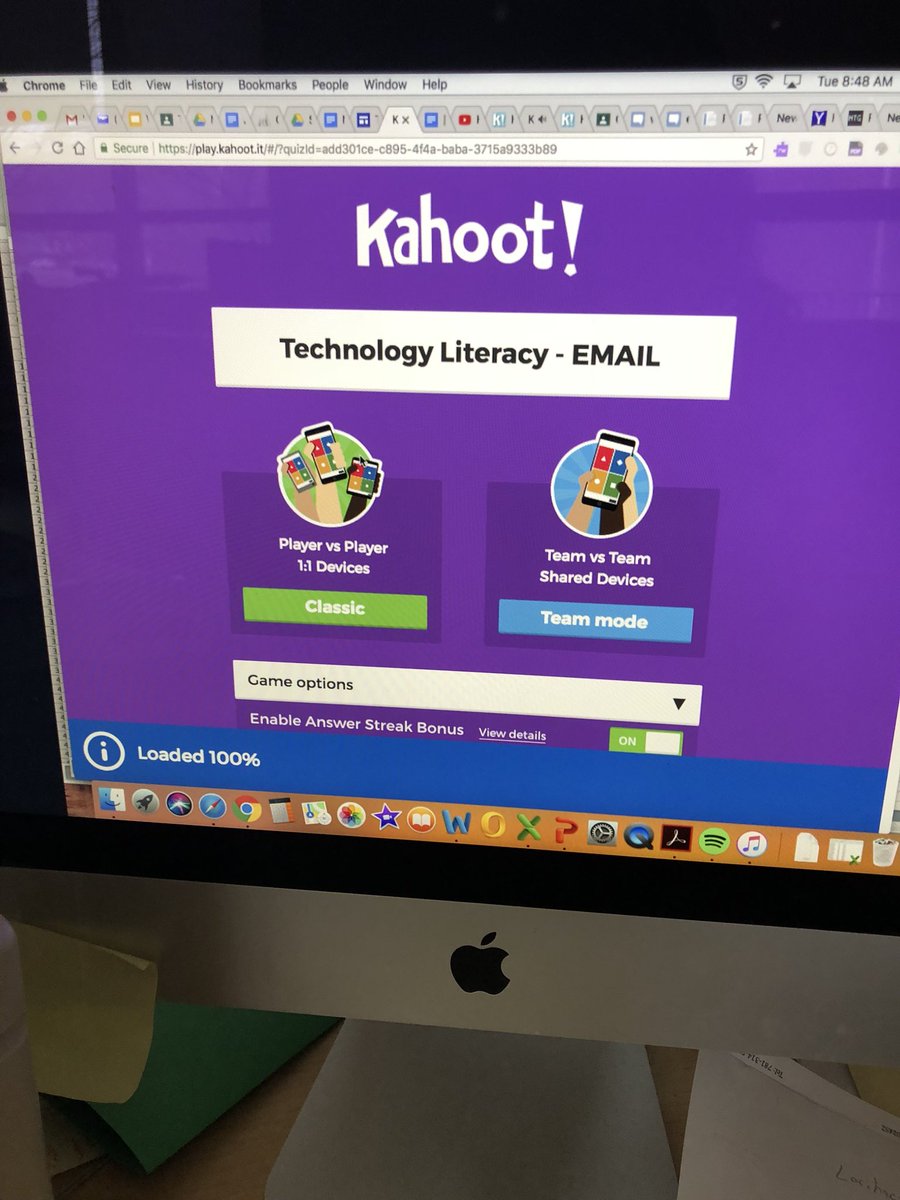 sandymalec's tweet photo. Grade 6 Tech Lit Class loves Kahoot #makinglearningfun #walthamedtech https://t.co/bcRsFEN87y