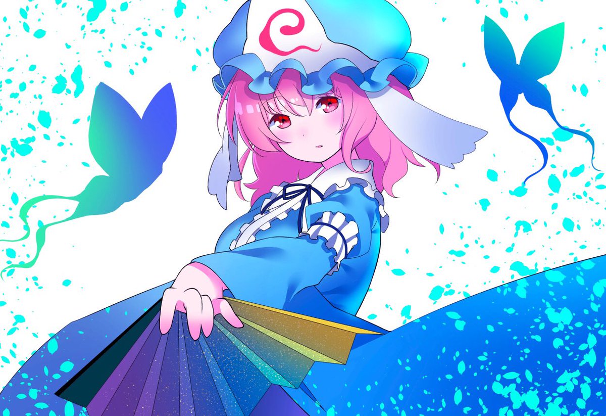 西行寺幽々子 「10分くらいオーバーしたけど幽々子さん #深夜の真剣お絵描き60分一本勝負 」|ゆうじんのイラスト