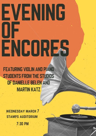 smtdexcel's tweet image. TOMORROW @ 7:30pm in Stamps: An Evening of Encores!!

Info here: ow.ly/VlMJ30irYgi
#umichsmtd #umichmusic #violin #piano #encores