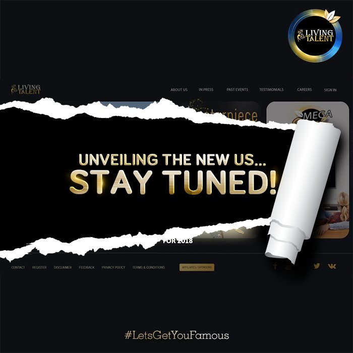 LivingTalents's tweet photo. All your patience will be worth the wait! Hold yourself for something mind blowing coming your way as we launch our website shortly.
#Season2ComingSoon #Masterpiece2018 #StayTuned #LetsGetYouFamous https://t.co/u2n6KuXtSZ