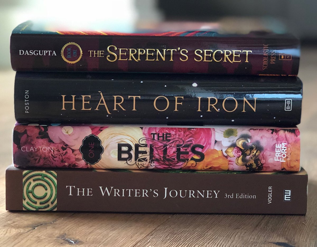 CoryPutmanOakes's tweet photo. My March Reads:
MG - THE SERPENT’S SECRET (by @Sayantani16)
YA - HEART OF IRON (by @ashposton)
YA - THE BELLES (by @brownbookworm)
CRAFT - THE WRITERS JOURNEY (by Christopher Vogler)
#MarchTBR #readinggoals #oneMG #oneYA #oktwoYAs #oneCraft #amreading #bookaddict #booklove https://t.co/FSwVYnfXuC