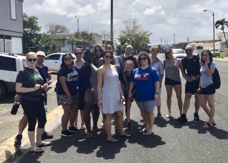 @RICNews students and faculty team up with @LMariaRivera to bring supplies and mental health training to Puerto Rico. #alternativespringbreak #RIcares #RICSocialWorkers @JLMeriwether06 @FrankDSanchez