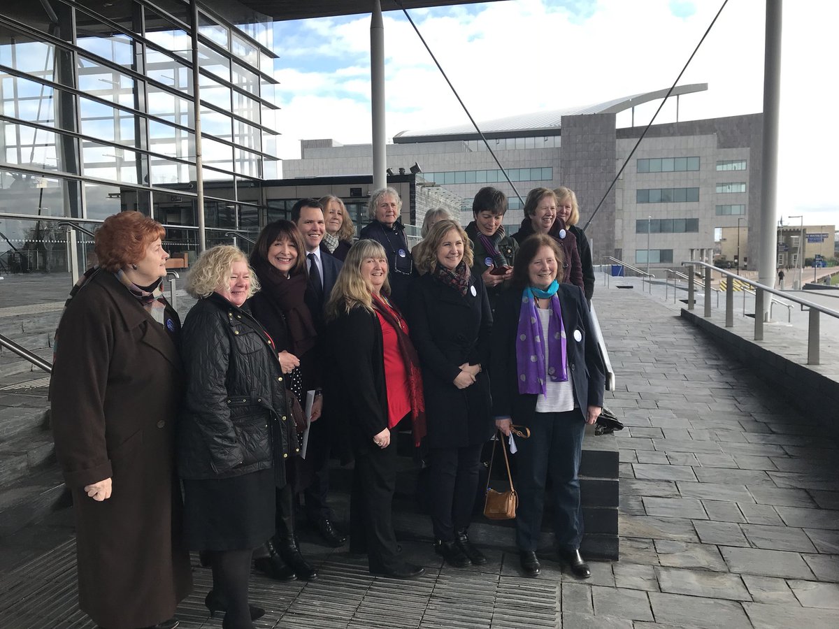 AnnaMcMorrin's tweet photo. Privilege to be at the unveiling of the first #PurplePlaque at the Senedd honouring late AM Val Feld. Much deserved and a great start to recognising the achievements of women in Wales. #ValFeld #ChampionForEquality #InternationalWomensDay https://t.co/YyWhgMRHw4
