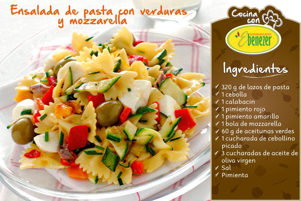 SUPER2EBENEZER's tweet photo. Esta deliciosa receta que te brinda #SupermercadosEbenezer #Compártela con tus seres queridos… ven y disfruta de los mejores y frescos ingredientes para hacer la #RecetaDelDía 😊🍽🎉
Receta Casera:Ensalada de pastas con verduras y mozarella https://t.co/Z4t07YlUgh