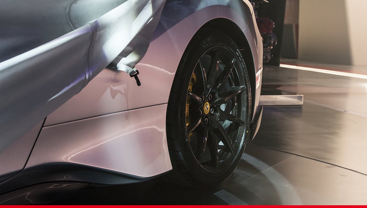 Ferrari's tweet photo. The #Ferrari488Pista shining bright in its silver version at the @GimsSwiss. Learn more about its design which sets a new extreme standard: https://t.co/ePYTl6MO4q #GimsSwiss https://t.co/J7GKJiRolc
