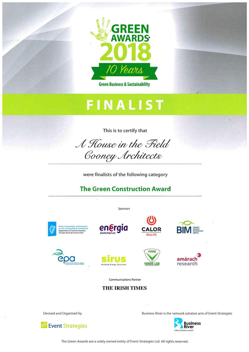 CooneyArch's tweet photo. A House in the Field is nominated for ‘Green Awards 2018’ https://t.co/ibCdkEF3BV https://t.co/GY1Qhp5tLn