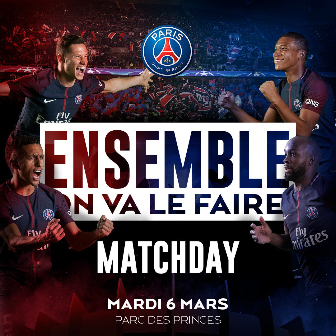 PSG_English's tweet photo. ENSEMBLE ON VA LE FAIRE 🔥🔴🔵 #PSGREAL https://t.co/rHxjWc3ApQ