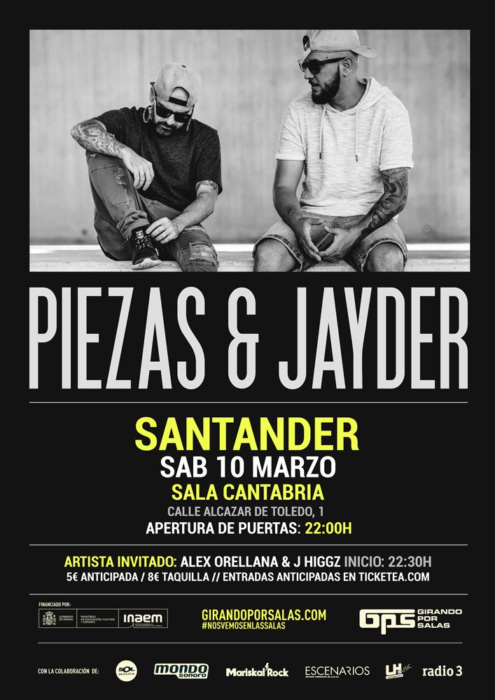 RapYCantabria's tweet photo. Por primera vez en Cantabria, PIEZAS Y JAYDER sábado 10 de marzo a las 22:30 en la Sala Cantabria (Santander) + Alex Orellana y J Higgz

5€ anticipada/ 8€ taquilla https://t.co/Qm3VSnpXwu