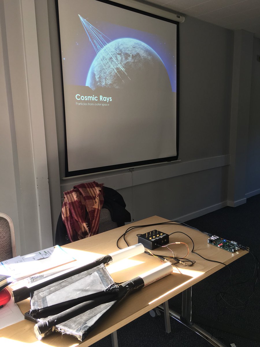 DrPeriJones's tweet photo. I’m with @QuarkNet_Cymru in Carmarthen today! #quarknet #cosmicrays #STEMeducation https://t.co/yDRnAo9Bcv