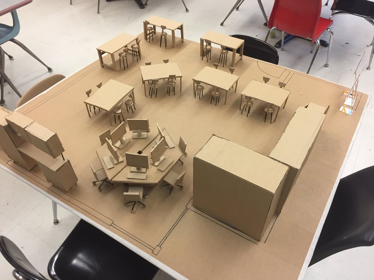 CCSSTEM's tweet photo. The Design and Discovery STEM class @NWHigh under the direction of Mr. Bates completed a PBL focused on creating scale model proposals for their new maker-space! #ccs_stem #CCS_TLT #problemSolving https://t.co/LW5viuWWgB