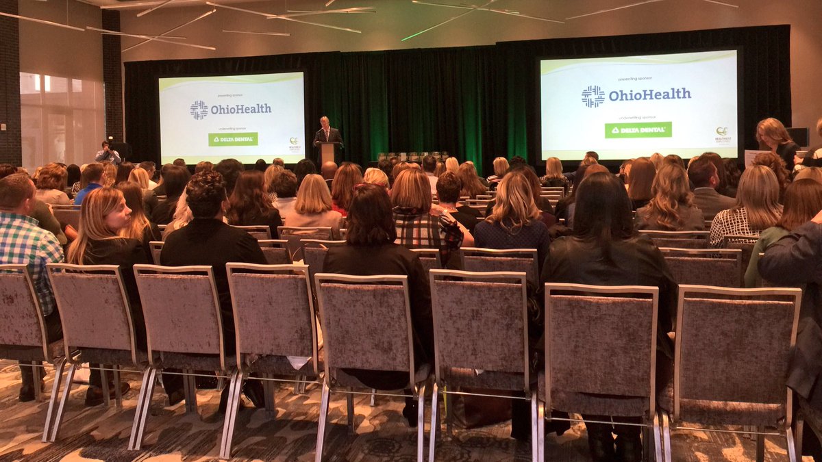 OhioHealth's tweet photo. The award ceremony is beginning! Congrats @columbusbiz1st #HealthiestEmployers honorees, @cbusconventions, @ColumbusGov, @ohiopers, and Columbus Metropolitan Housing Authority, who are among the 4,000 employers that trust us with their healthcare needs. https://t.co/QRQmZFdehV
