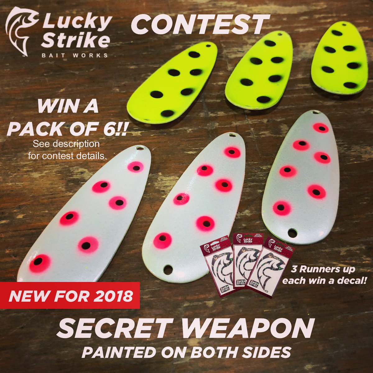 Must be following us to be eligible to win! 
Tag 2 friends in the comments to enter!
••For a bonus entry use #luckystrikesecretweapon one of your own fishing photos on social media.
Contest ends March 31, 2018.