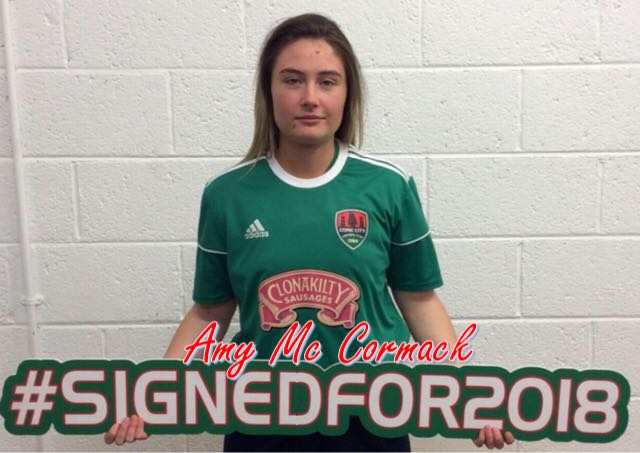 CorkCityFC's tweet photo. Our defence is then rounded off by Maggie Duncliffe, Tara O'Gorman, Kate O'Donovan and new signing Amy McCormack, all #SignedFor2018. #CCFC84 https://t.co/Vgpe4F2hkK