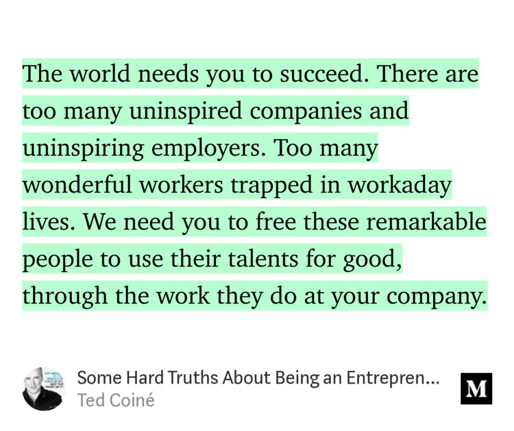 tedcoine's tweet photo. “Some Hard Truths About Being an Entrepreneur” — @tedcoine https://t.co/HJG6aUeACG https://t.co/3IC2U11DYj
